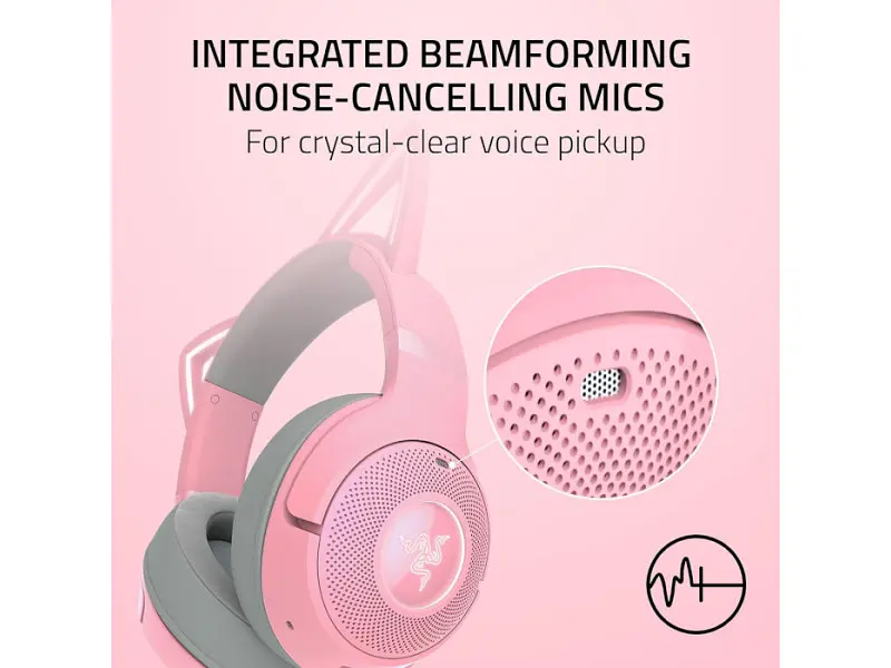 Навушники з мікрофоном Razer Kraken Kitty V2 BT Quartz (RZ04-04860100-R3M1) - фото 7