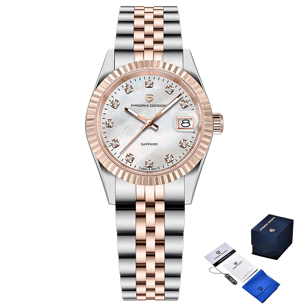 Жіночий наручний годинник PD-1794L Silver-Rose Gold-White Pagani Design acs0031231
