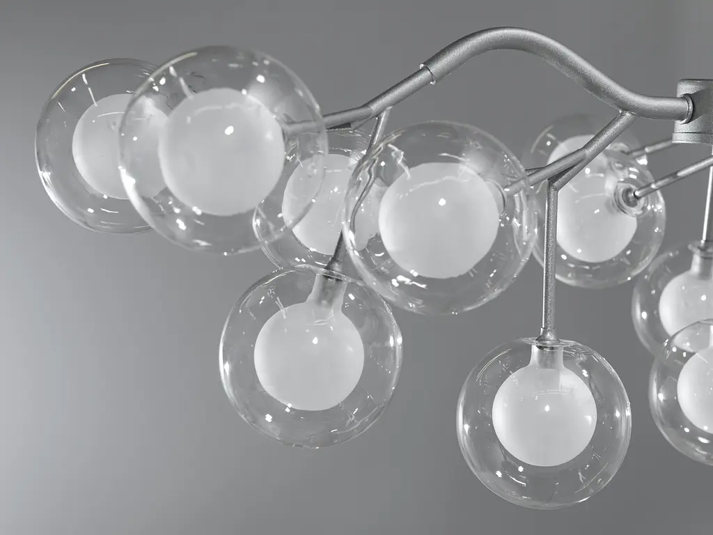 Уникальная новинка, детская люстра "Светлячок", люстра на 18 ламп, хром сат. - фото 4