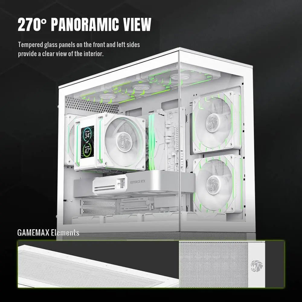 Корпус GameMax Vista 2 M Tempered Glass без БЖ White (VISTA 2 MW) Без БП - фото 11