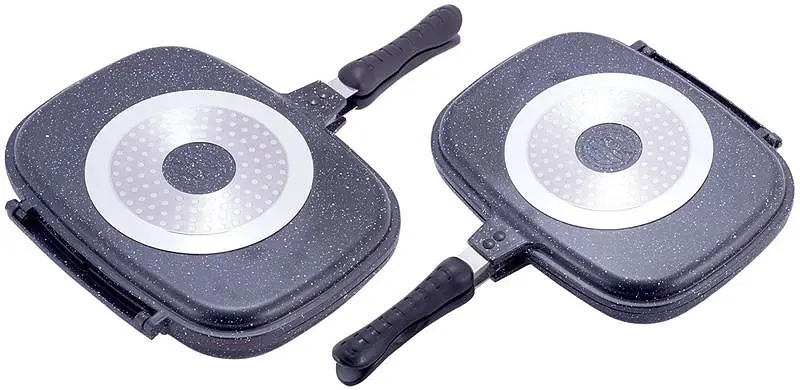 Сковорода-гриль Kamille Grill Pan двостороння прямокутна 32х24х7,5 см kuh0011143 - фото 4
