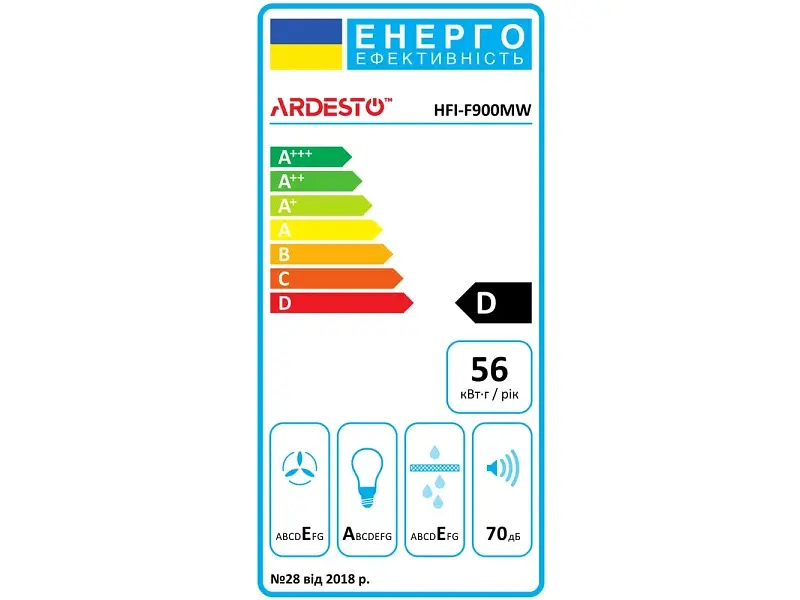 Витяжка вбудована Ardesto HFI-F900MW - фото 2
