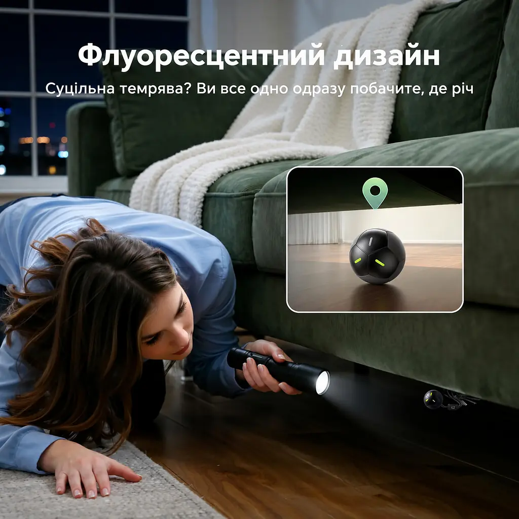 Bluetooth-трекер для пошуку речей UGREEN FineTrack 2 FT309 2 шт. AirTag пошукова мітка Apple Find My для iPhone з iOS 14.5+ або iPad з iPadOS 14.5+ звуковий пошук поблизу до 110 дБ пиловологозахист IP68 сповіщення про залишену річ режим втрати до 7 років роботи батарея без заміни та перезаряджання флуоресцентні елементи 4 шнурки в комплекті чорний (95020A) - фото 13