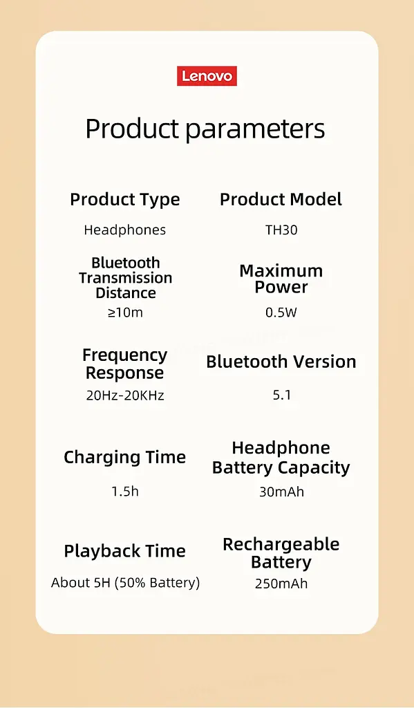 Bluetooth-навушники Lenovo TH30 white - фото 5