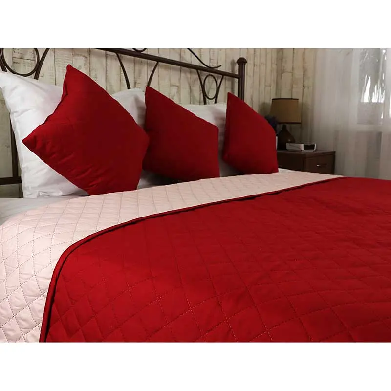 Покрывало Руно Cherry Ромб, микрофибра, с ультрозвуковой стежкой, 212х150 см, бордовый (360.52У_Cherry ромб) - фото 2