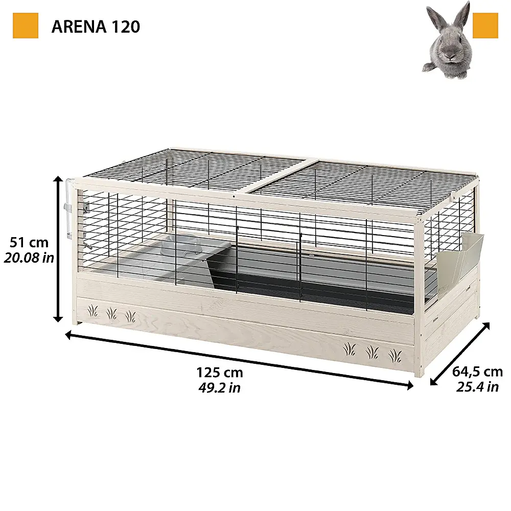 Клітка для кроликів та морських свинок Ferplast Arena 120 дерев'яна 125x64,5x51 см 57089717 - фото 2