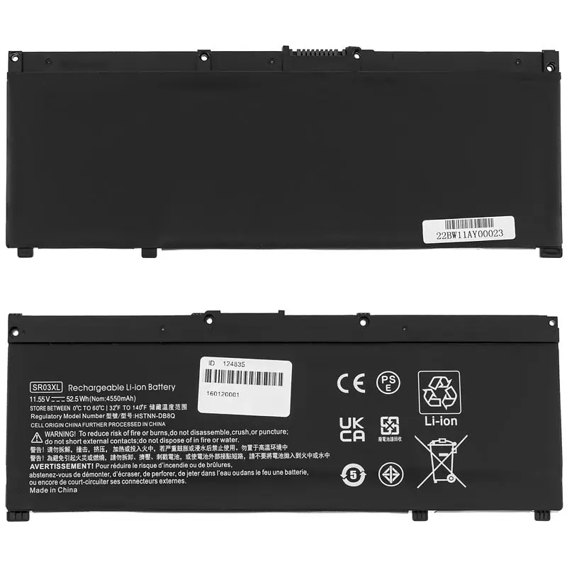 Батарея Hewlett Packard для ноутбука HP SR03XL (Pavilion Gaming 15-CX 17-CD) 11.55V 4550mAh 52.5Wh Чорний - фото 2