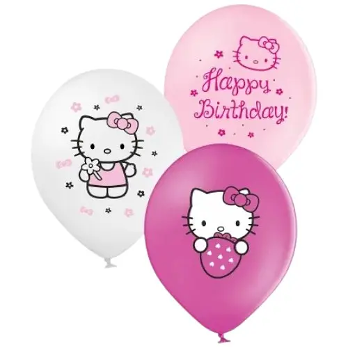Кулька ММ 12" (30см) Hello Kitty HB, рожевий, білий, малиновий 258-0444