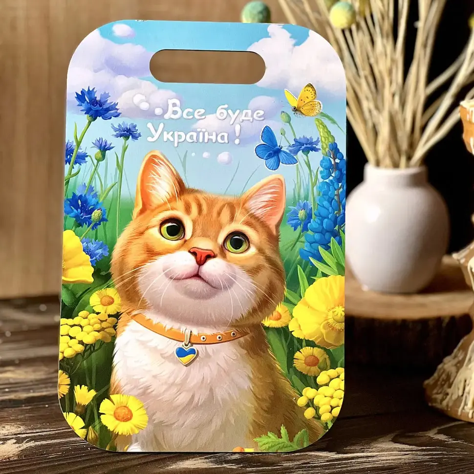 Дерев'яна сувенірна дошка Ubumblebees Рудий котик (ПСФ154) PSF154 прямокутна - фото 2