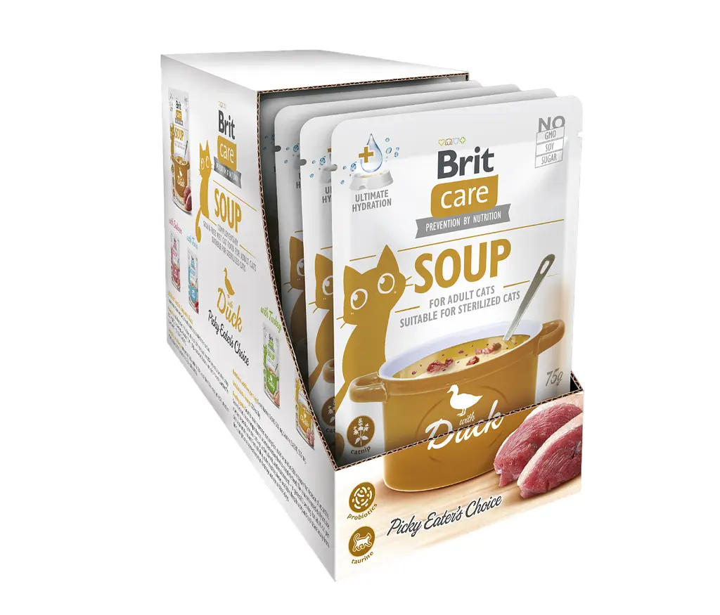 Влажный корм для кошек Brit Care Soup с уткой 75 г - фото 2