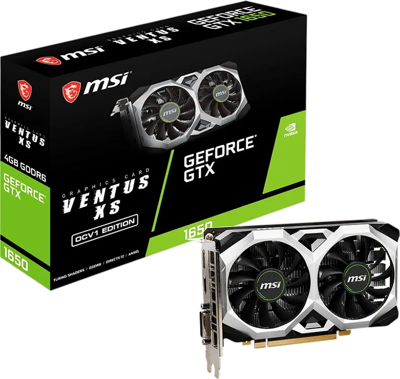 Відеокарта GeForce GTX 1650 4GB MSI Ventus XS D6 OCV1 (GTX 1650 D6 VENTUS XS OCV1) Б/В