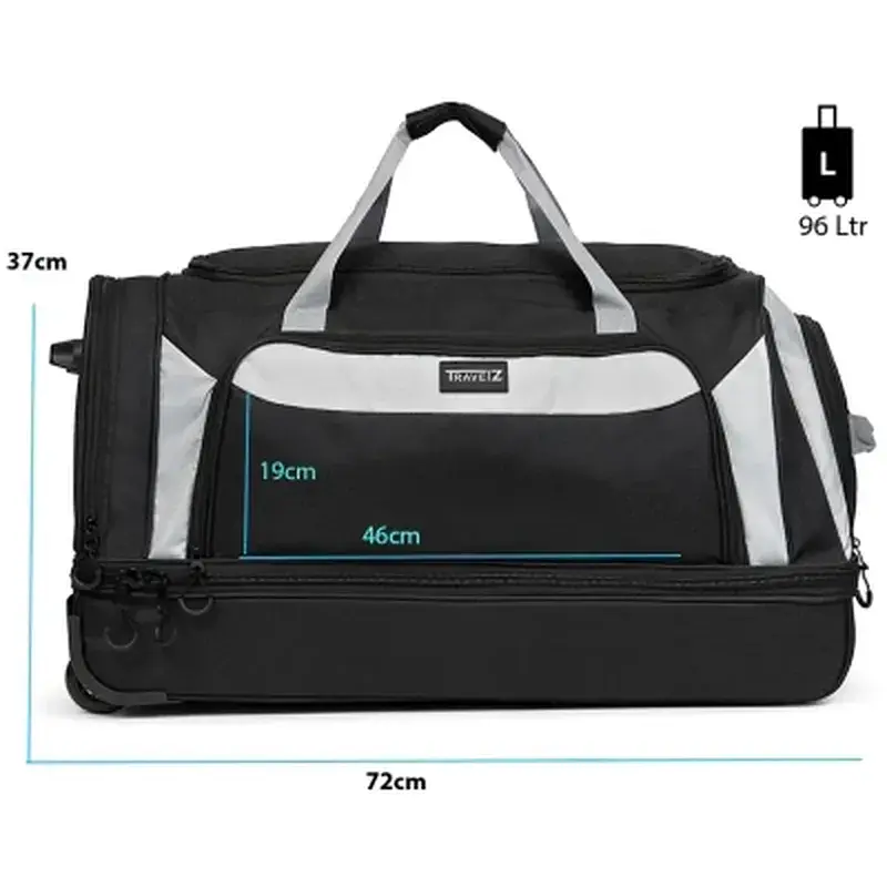 Дорожня сумка TravelZ Wheelbag Doubleloader black 96L (603098) (931071) - фото 7