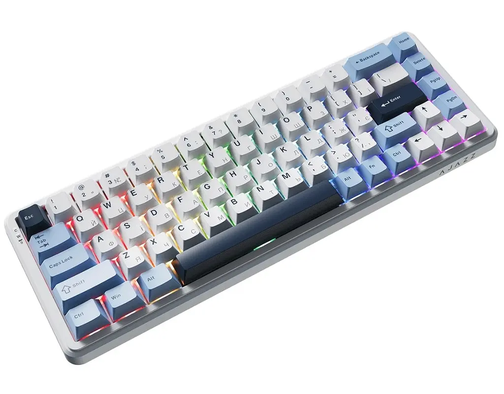 Клавіатура ігрова механічна Ajazz AK-680-MAX Magnetic Switch RGB USB White - фото 2