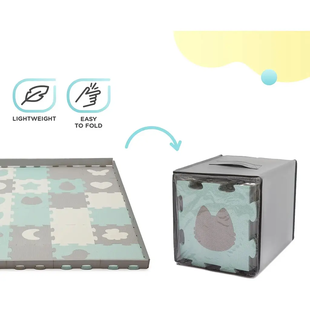 Килимок-пазл Kinderkraft Luno Shapes Mint 30 елементів (KPLUSH00MIN0000) - фото 6