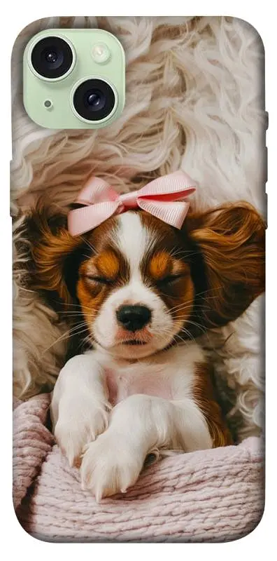 TPU чохол Demsky Sleepy spaniel для Apple iPhone 15 Plus (6.7")