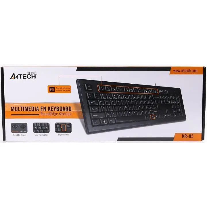 Клавіатура дротова A4Tech KR-85 USB Black - фото 2