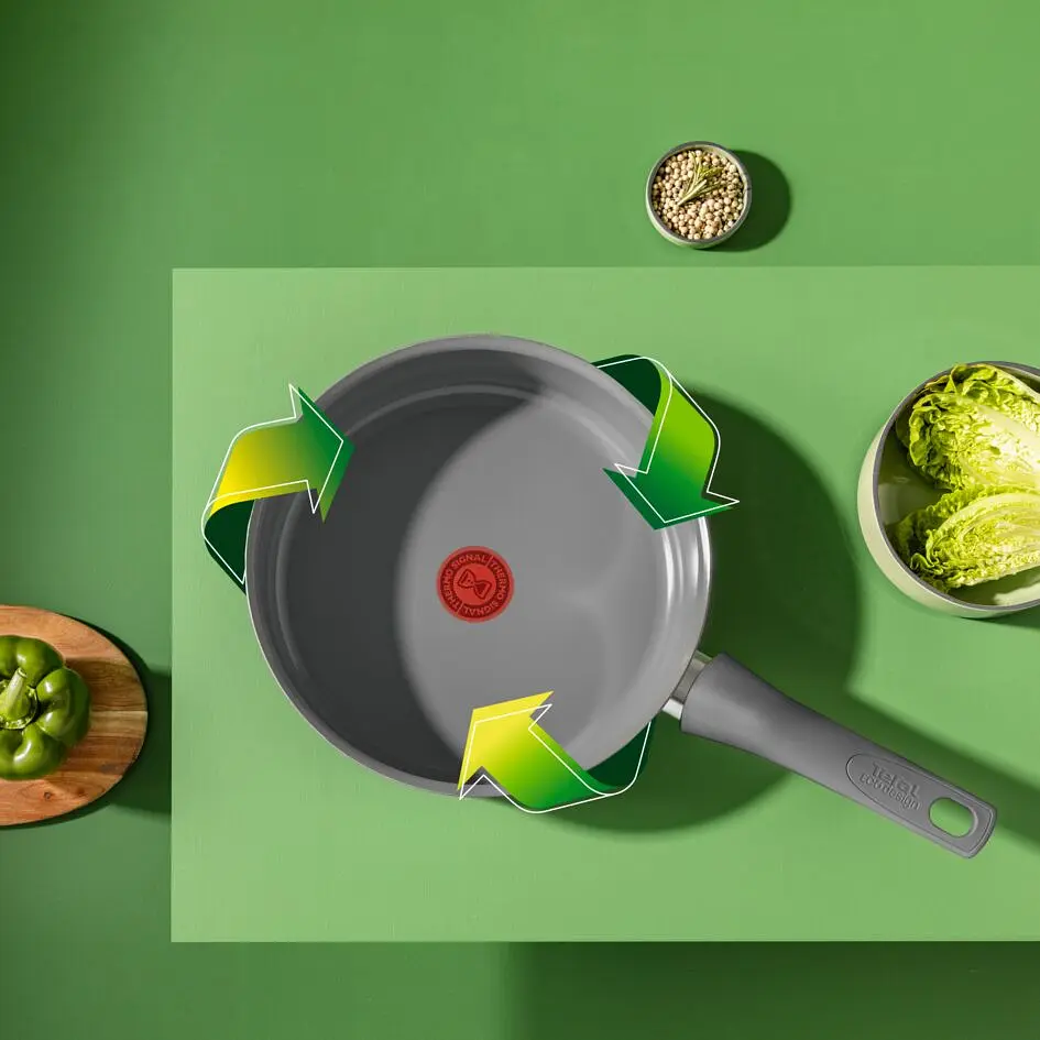 Сотейник Tefal з кришкою Renewal 24см алюміній бакеліт скло сірий kuh0014755 - фото 3