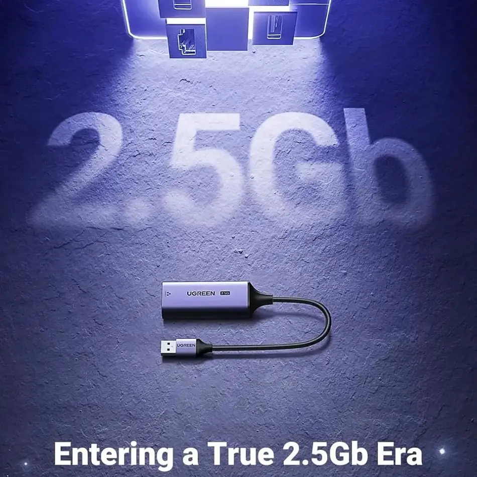 Перехідник USB 3.0 Type-A --> Ethernet RJ45 2.5Gb CM648 Ugreen чорний - фото 2