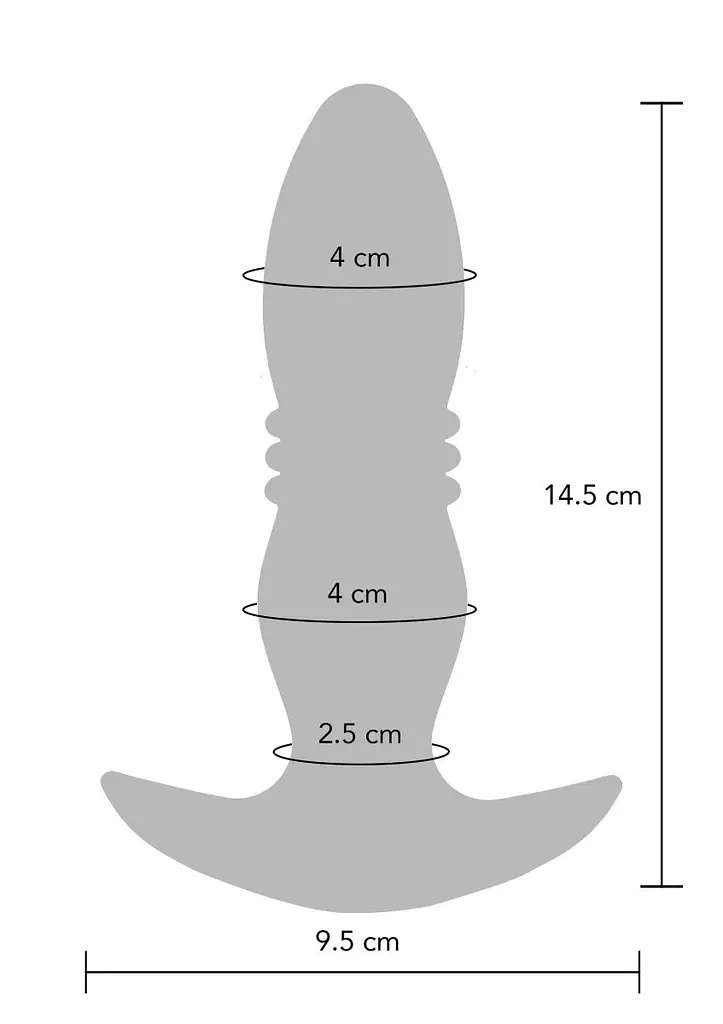 Анальна вiбропробка TOYJOY Thrusting Vibr Plug, 15,5 см, синій - фото 7