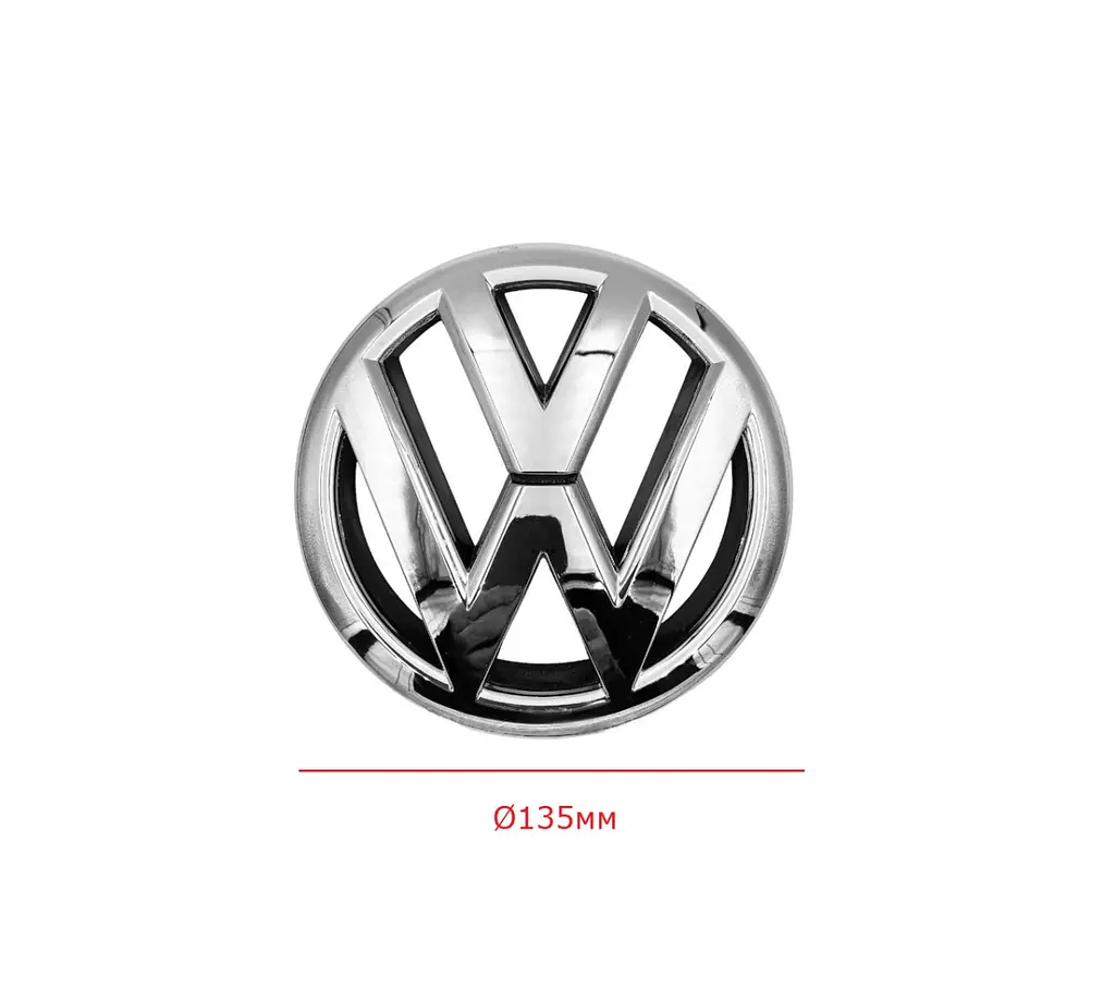 Емблема Volkswagen Jetta 6 2010 -2014г Хром об'ємна 130 мм (OEM: 5C6 853 601, 5C6853601, 5C6853630DLIP, 5C6853601ULM) - фото 2