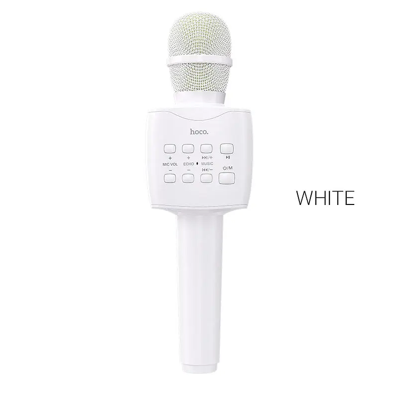 Портативна колонка-мікрофон HOCO BK5 Cantando karaoke microphone 5W White (6931474742292) - фото 3