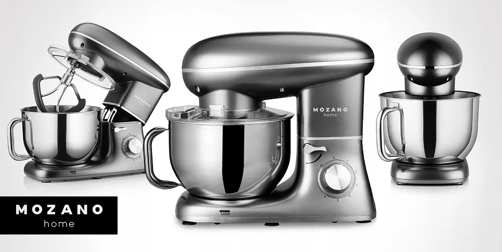 Кухонний комбайн Mozano професійний тістоміс Kitchen Machine 2300 Вт чаша 6,2л Silver - фото 8
