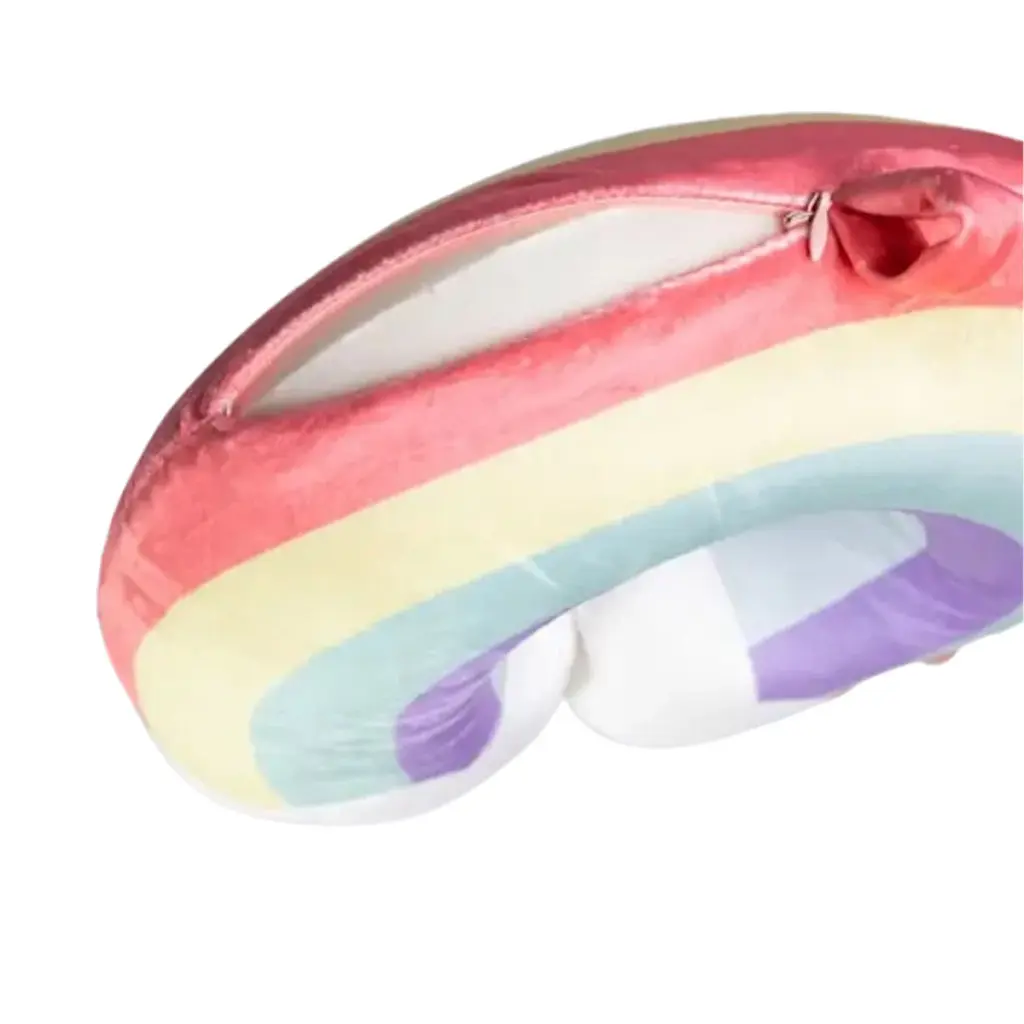 Подушка для шиї Yiwu Rainbow U-подібна плюш-велюр 30х30 см рожева - фото 4