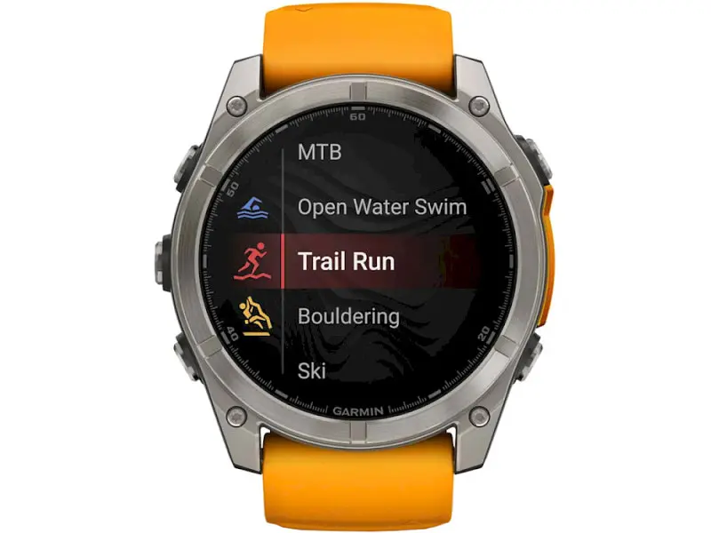 Спортивний годинник Garmin Fenix 8 51mm AMOLED Sapphire Titanium w. Spark Orange/Graphite Silicone Band (010-02905-10/11) - фото 4