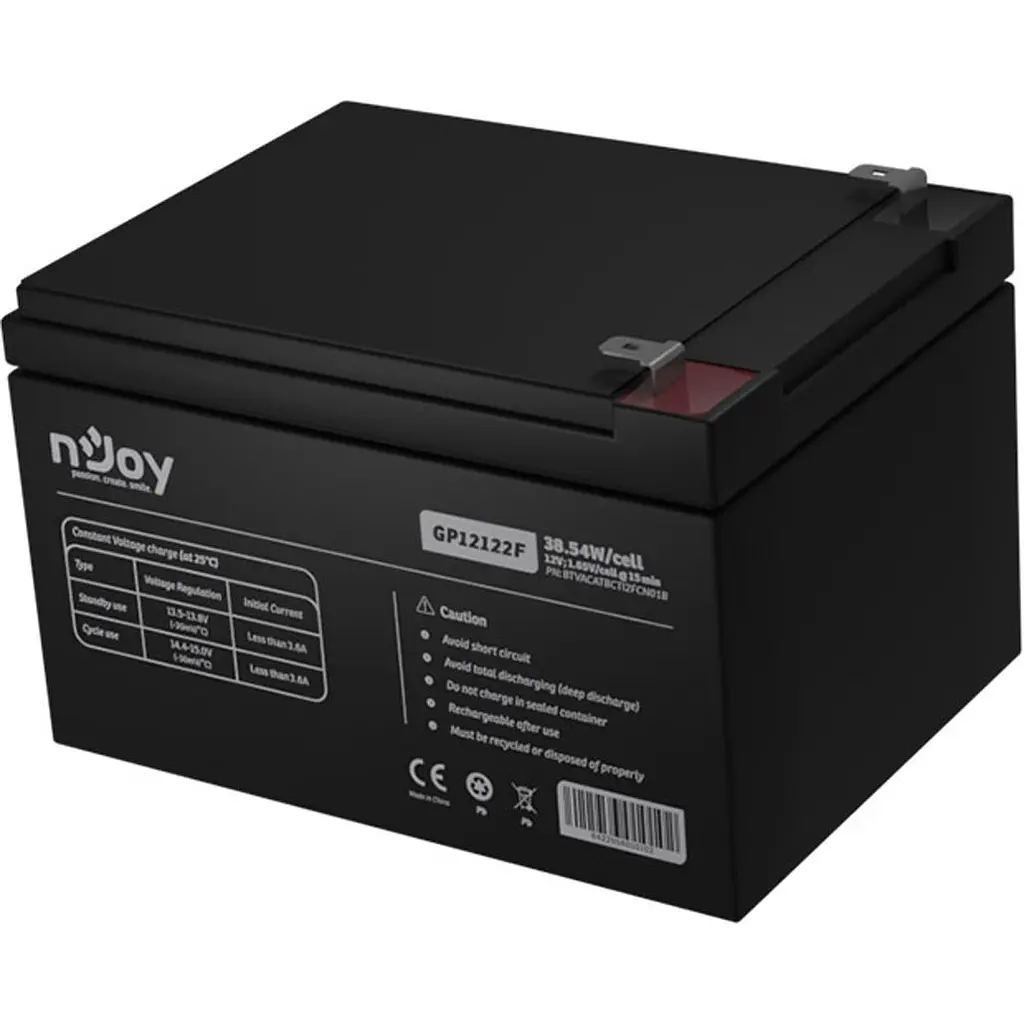 Аккумулятор Njoy GP12122F AGM 12V (12V/12Ah/144Wh) (BTVACATBCTI2FCN01B) [112369] - фото 2