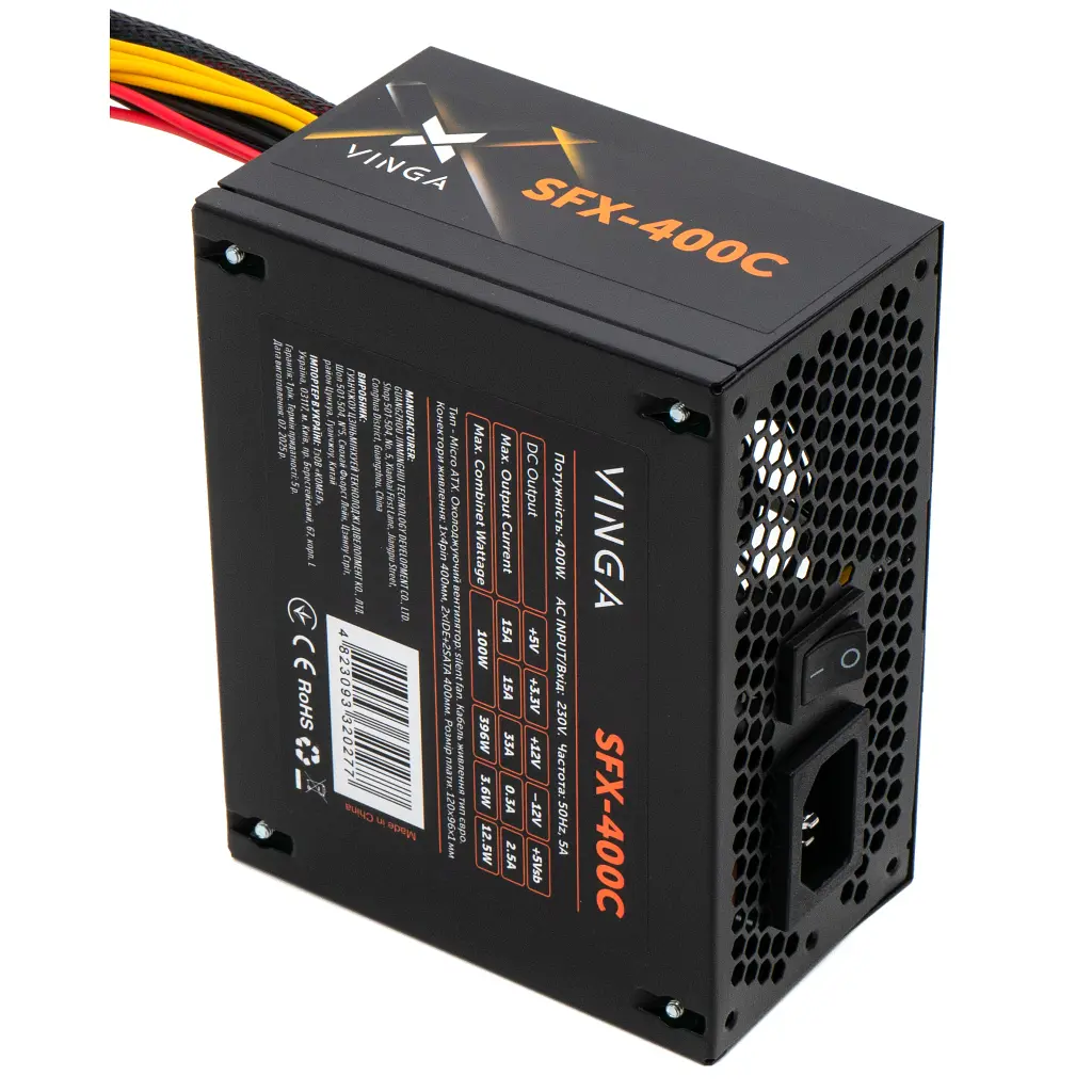 Блок живлення Vinga 400W ОЕМ (SFX-400С) - фото 5