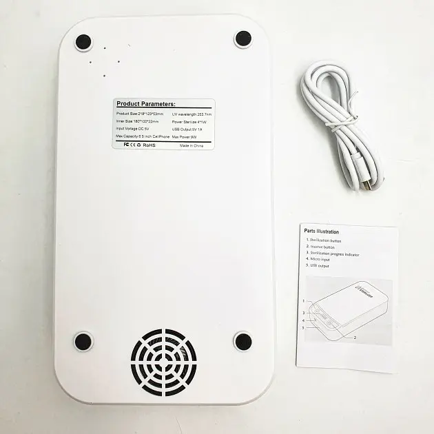 Стерилізатор ультрафіолетовий портативний з таймером та USB портом UKC UV sterilizer білий - фото 5