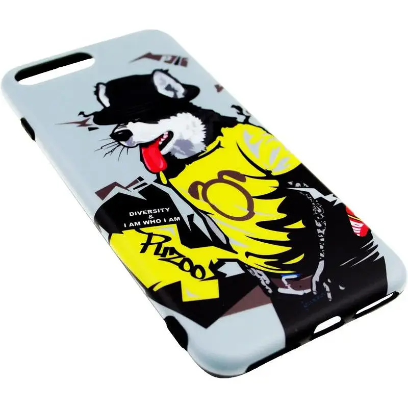 Чохол-накладка PUZOO TPU Glossy Surface IMD Hip Hop iPhone 7 Plus/8 Plus RAP Alaskan Grey - фото 3
