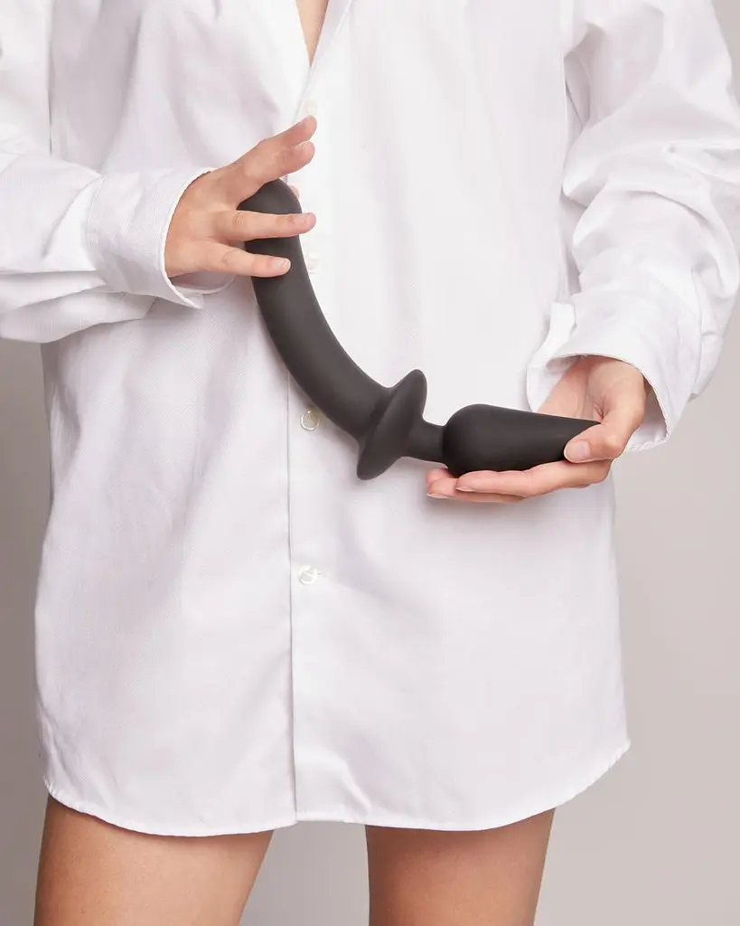 Анальна пробка з дилдо 2в1 Strap-On-Me SWITCH PLUG-IN DILDO Black XXL, діаметр 5,2/3,9 см - фото 6