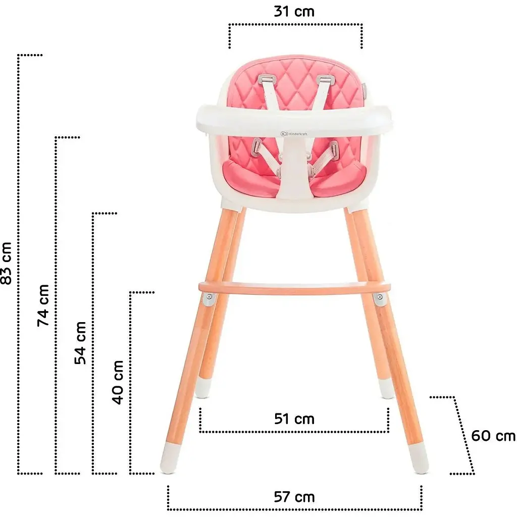 Стільчик для годування Kinderkraft Sienna рожевий (KKKSIENPNK0000) - фото 12