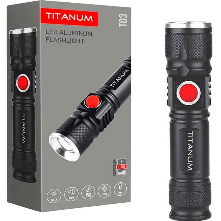 Уценка. Фонарь портативный Videx Titanum 230 Lm 6500 K (TLF-T03) - фото 2