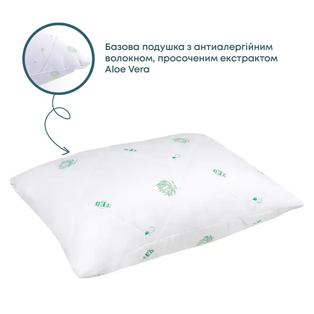 Подушка Dream Aloe Vera Економ ТЕП з мікрофібри 70х70 см білий - фото 2
