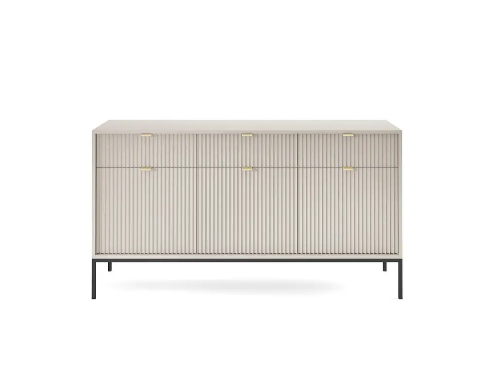 Комод Perfect Home Новая/Nova 3-дверный с 3 ящиками и черными ножками KSZ154 Кашемир (PFH-091244) - фото 4