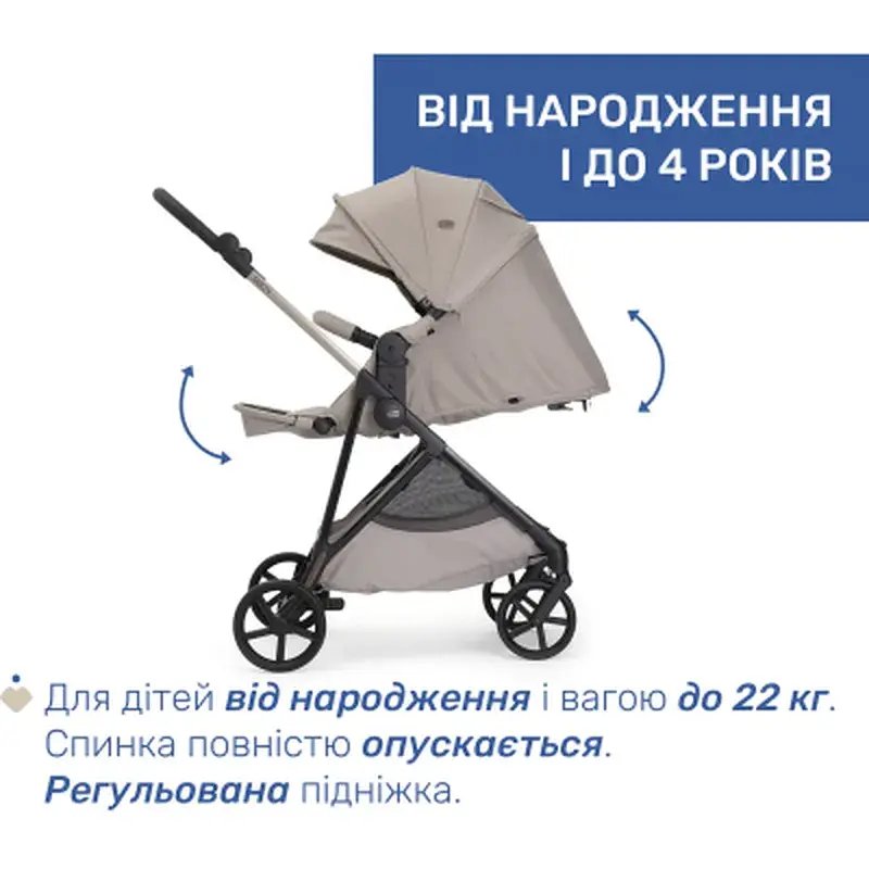 Коляска Chicco 2 в 1 Seety бежева (87097.43.01) - фото 8