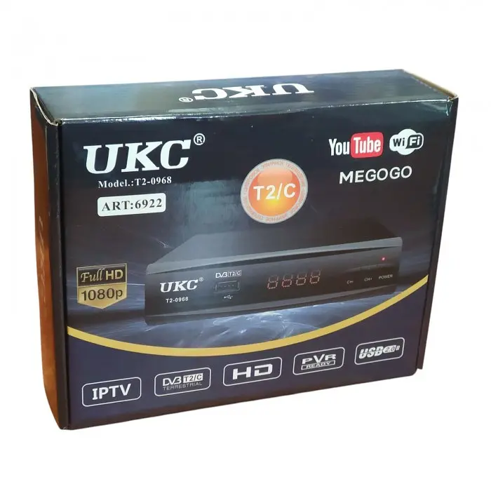 Цифровий ефірний приймач з екраном DVB T2 тюнер з USB та підтримка Wi-Fi адаптера UKC T2-0968 - фото 6