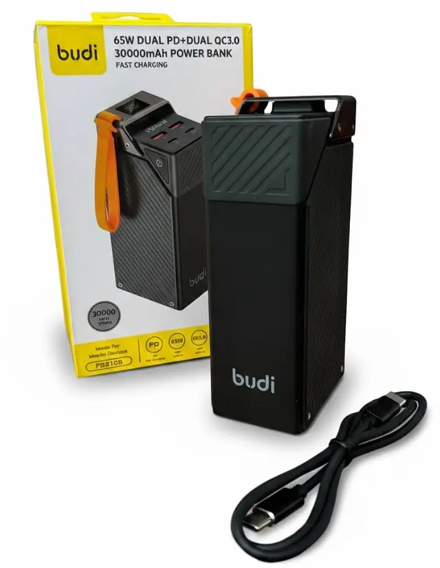 Універсальний повербанк Budi Power Bank 30000 mah 65w Чорний (2104619227) - фото 3
