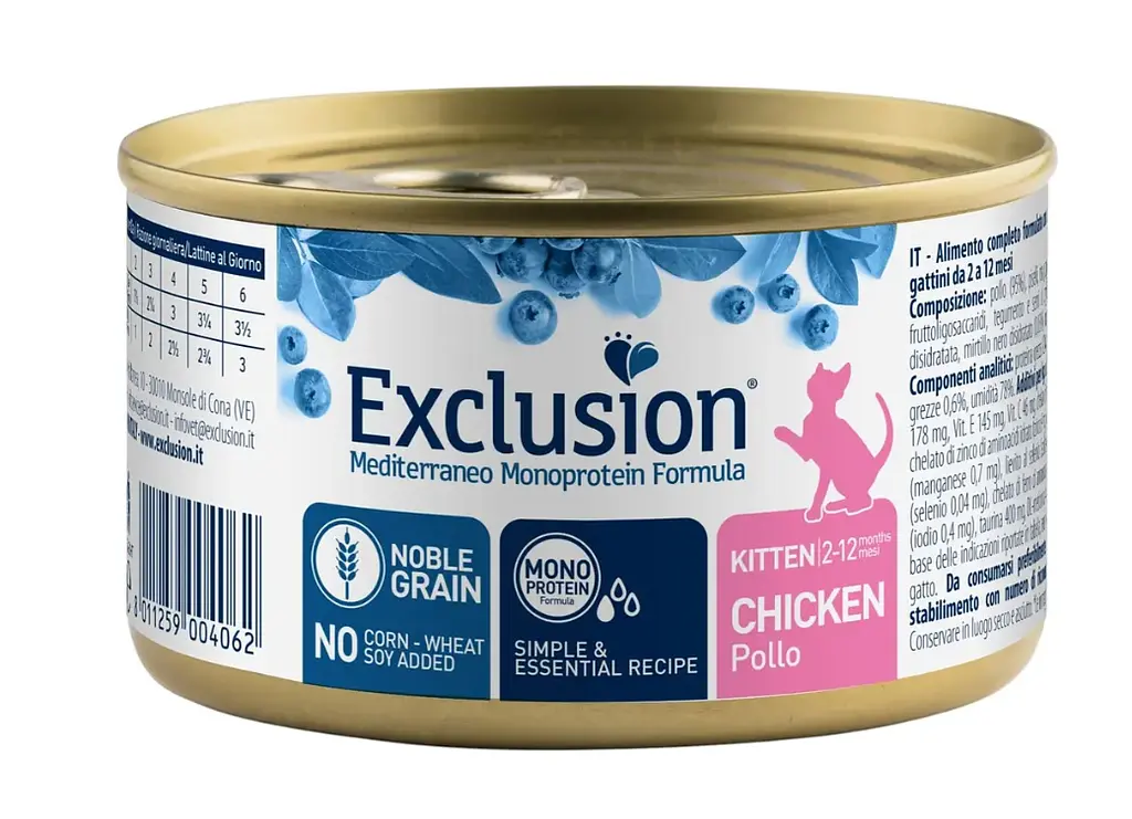 Вологий корм для кошенят Exclusion Cat Kitten Chicken з куркою, 85 г
