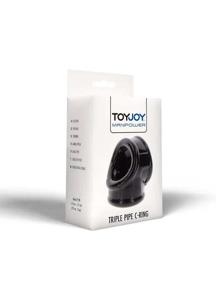 Ерекційне кільце Toy Joy Manpower Triple Pipe C-Ring 6.3 см чорний - фото 2