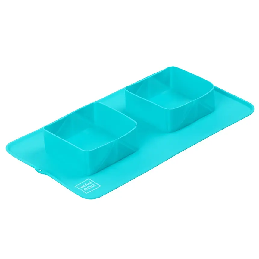 Складна миска Waudog Silicone, 38,5х23х5 см, блакитний (50802) - фото 2