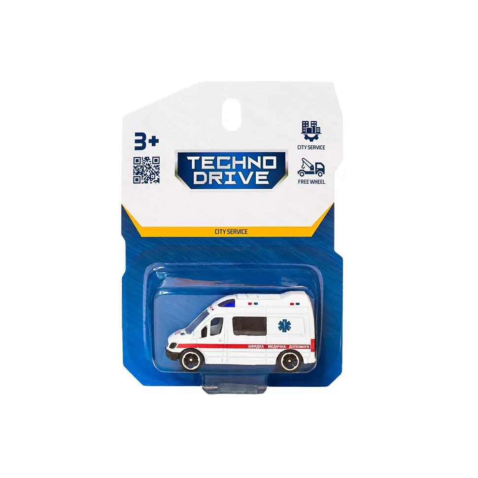 Автомодель дитяча Швидка допомога TechnoDrive 250421CG-3 масштаб 1:64 - фото 5
