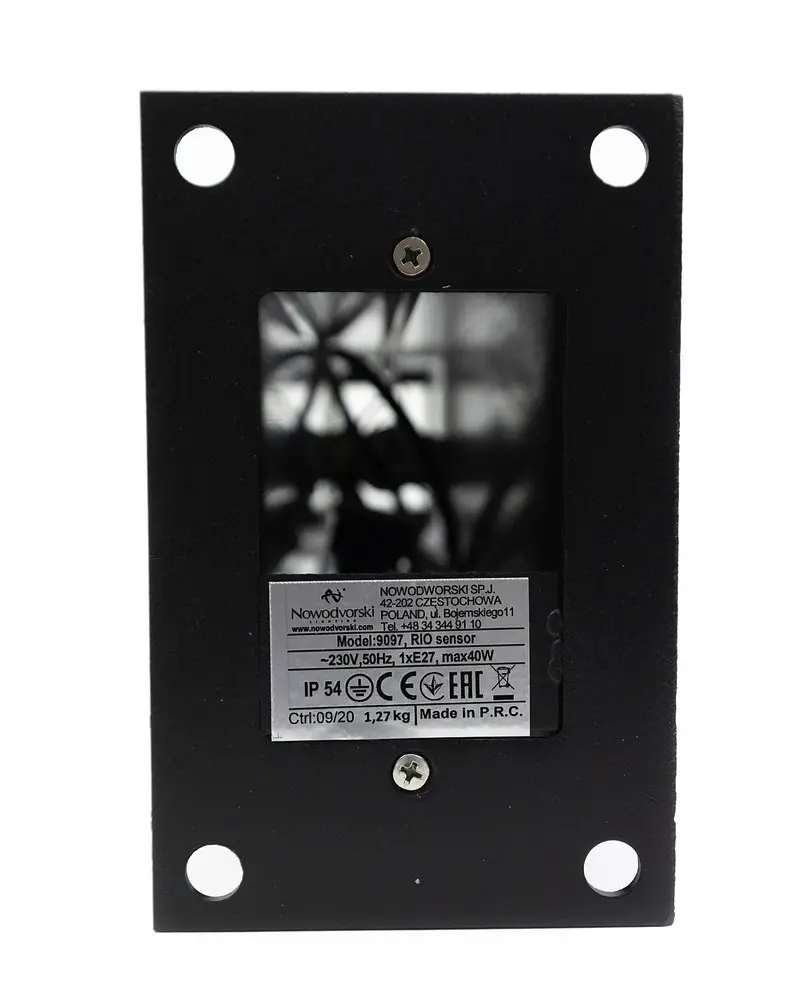 Вуличний світильник з датчиком руху Nowodvorski 9097 Rio Sensor E27 1x10W IP54 чорний - фото 3