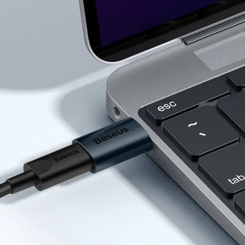 Перехідник USB 3.1 M to USB-C F blue Baseus (ZJJQ000103) - фото 8