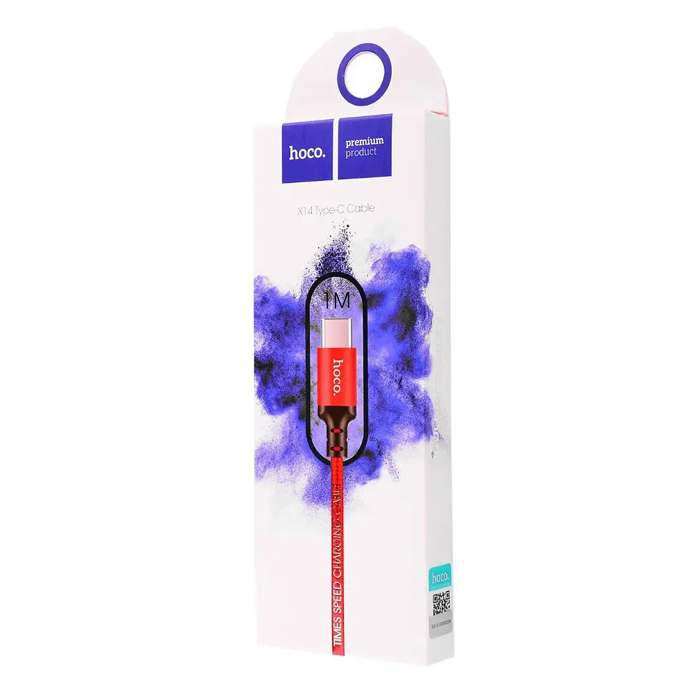 Кабель Hoco X14 Times speed Micro charging cable L-1 м Черный Красный - фото 2