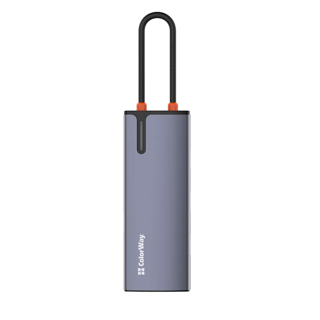 Порт-реплікатор ColorWay Docking Station USB-C 6-в-1 Type C PD 100W/USB3.0х3/USB2.0/RJ45 (CW-HUB03) - фото 5