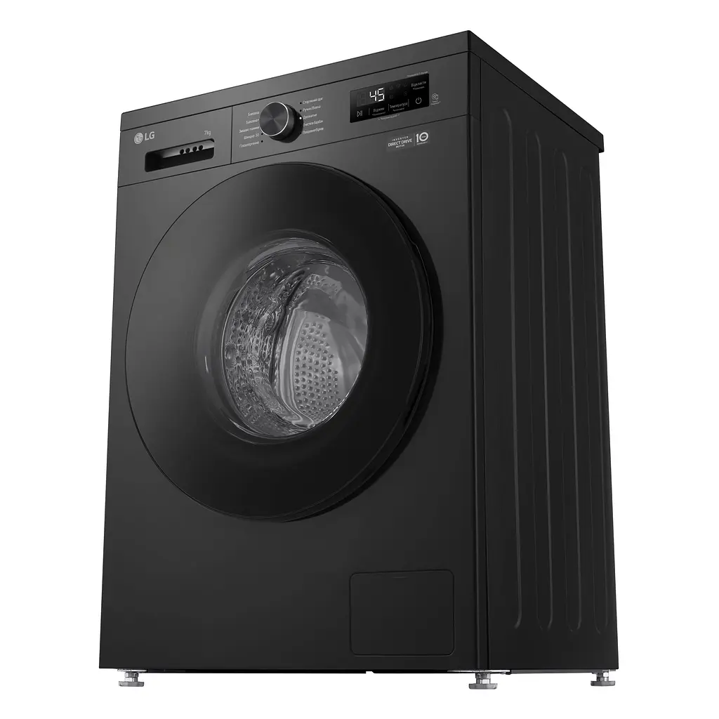 Пральна машина LG фронтальна, 7кг, 1200, A+++, 44см, дисплей, пара, інвертор, чорний (F2Y1HS5J) - фото 6