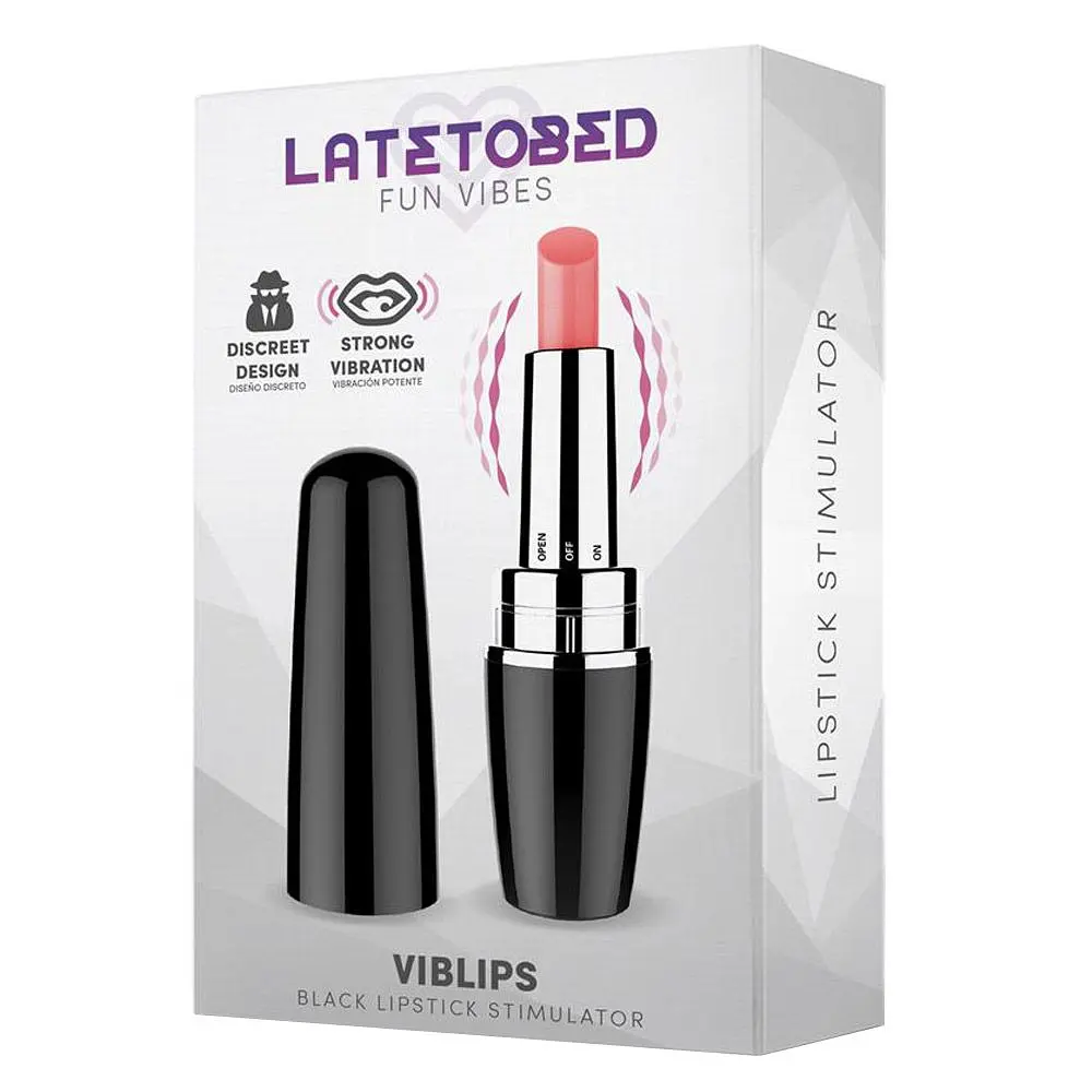 Міні-вібратор Latetobed Viblips Black, 9,5 см (чорний) - фото 2